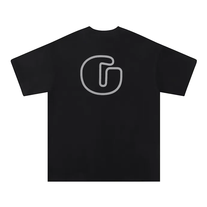 Style number: 608 P110 Fabric: 260g double yarn Meichao Gallery Dept co-branded Lanvin 2025 spring and summer new logo round neck T-shirt high street men and women same style loose classic G short sleeves Color: black white Size: S M L XL